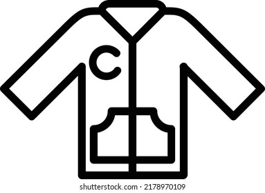 Diseño de icono de línea de vector de chaqueta