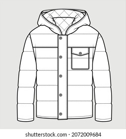 Jacket Vector Outer Fashion Technical Drawings Stock Vector (Royalty ...