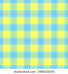 Jacket vector pattern seamless, uniform tartan background plaid. Nobility textile texture fabric check in cyan and laser lemon colors palette.