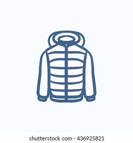 Jacket vector sketch icon isolated on background. Hand drawn Jacket icon. Jacket sketch icon for infographic, website or app.