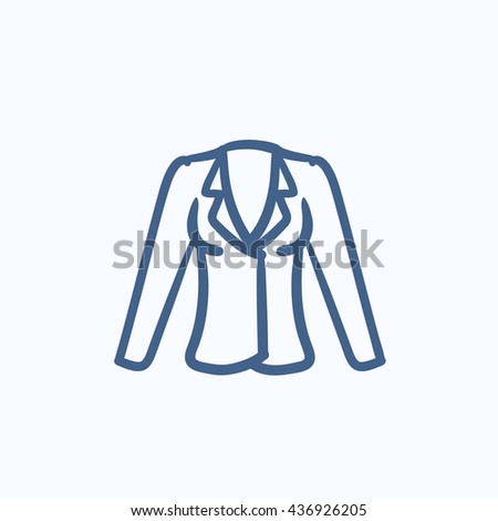 Jacket vector sketch icon isolated on background. Hand drawn Jacket icon. Jacket sketch icon for infographic, website or app.