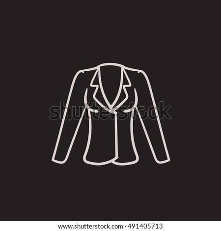 Jacket vector sketch icon isolated on background. Hand drawn Jacket icon. Jacket sketch icon for infographic, website or app.