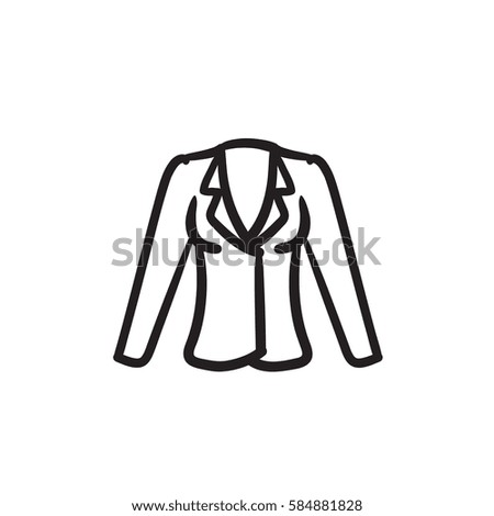 Jacket vector sketch icon isolated on background. Hand drawn Jacket icon. Jacket sketch icon for infographic, website or app.