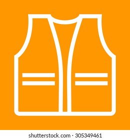 Jacket, vest, safety icon vector image. Can also be used for construction, interiors and building. Suitable for use on web apps, mobile apps and print media.
