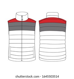 Jacket Vest Vector Illustration, 
Men Climbing Vest Jacket Template