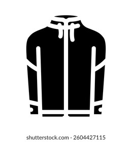 jacket waterproof running accessories glyph icon vector. jacket waterproof running accessories sign. isolated symbol illustration