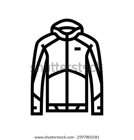 jacket waterproof running accessories line icon vector. jacket waterproof running accessories sign. isolated contour symbol black illustration