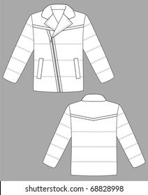 Jacket winter female with a long sleeve and pockets