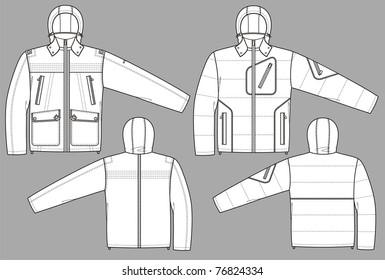 Jacket winter for man with a long sleeve and pockets