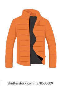 Jacket winter realistic vector illustration isolated