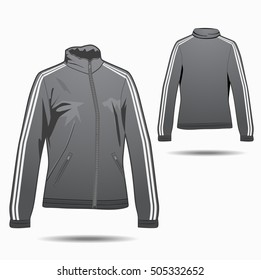 Jacket for women with zipper. Vector.
