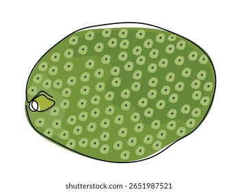 Jackfruit en línea continua dibujando sobre un fondo blanco.