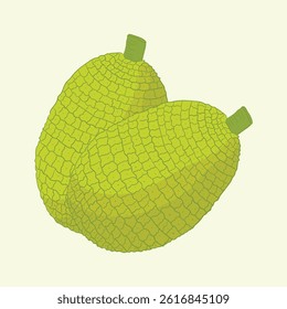 Jackfruit Flat Design Cartoon Icon Illustration
