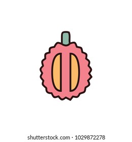 Jackfruit icon in cartoon style. Vector illustration with Jackfruit isolated on white background. cartoon fruit object for web