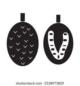Icono de la yaca. fruta fresca aislada sobre fondo blanco. Ilustración vectorial.