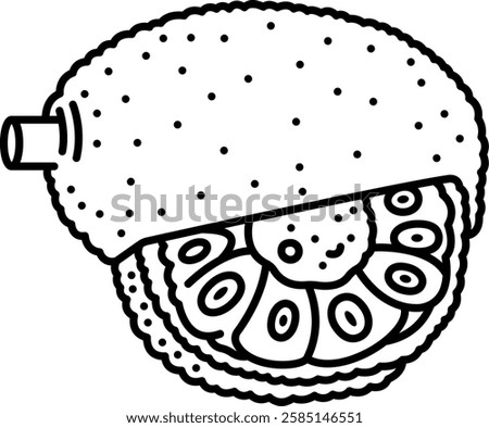 jackfruit icon illustration of black and white