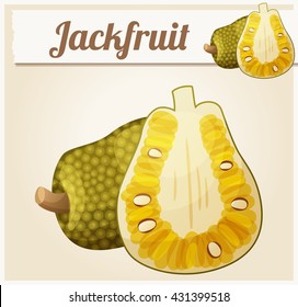 Jackfruit illustration. Cartoon vector icon. Series of food and drink and ingredients for cooking.