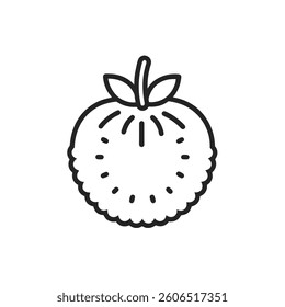 Jackfruit outline icon on white background