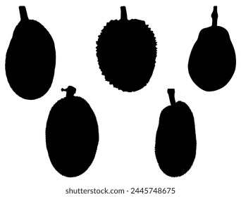 Jackfrucht Silhouette Vektorgrafik weiß Hintergrund