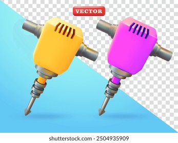 Jackhammer, 3d vector. Suitable for industrial and design elements