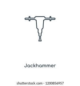 Jackhammer concept line icon. Linear Jackhammer concept outline symbol design. This simple element illustration can be used for web and mobile UI/UX.