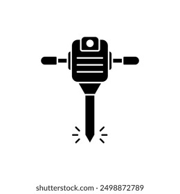 Icono de línea de concepto de martillo neumático. Ilustración de elemento simple. diseño de símbolo de contorno de concepto de martillo neumático.