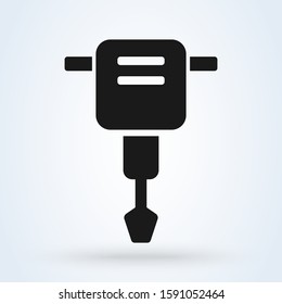jackhammer equipment vector modern icon design illustration.
