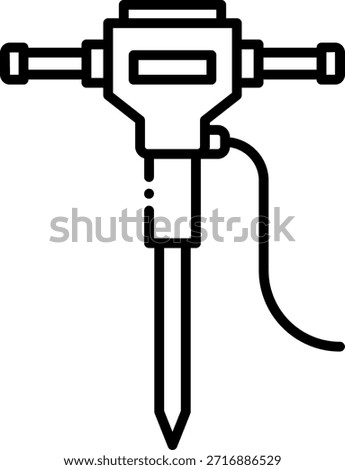 Jackhammer Icon: Construction and Demolition Tool