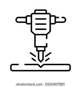 Diseño del icono del martillo, máquina de construcción de perforación eléctrica