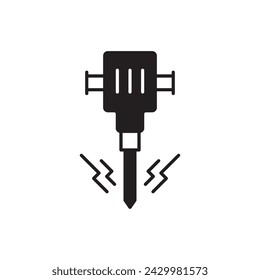 Jackhammer icon. Jackhammer flat sign design. Jack hammer symbol pictogram. UX UI icon