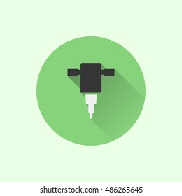 jackhammer icon. flat style