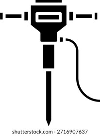 Jackhammer-Symbol einzeln auf weißem Hintergrund