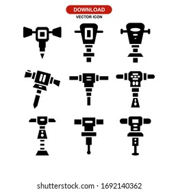 jackhammer icon or logo isolated sign symbol vector illustration - Collection of high quality black style vector icons
