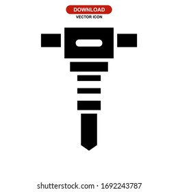 icono jackhammer o logotipo símbolo de signo aislado ilustración vectorial - iconos vectoriales de estilo negro de alta calidad
