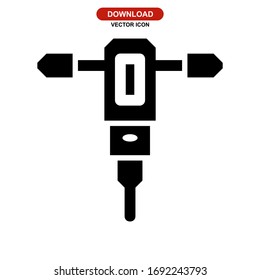jackhammer icon or logo isolated sign symbol vector illustration - high quality black style vector icons
