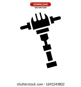 jackhammer icon or logo isolated sign symbol vector illustration - high quality black style vector icons

