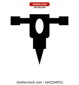 jackhammer icon or logo isolated sign symbol vector illustration - high quality black style vector icons
