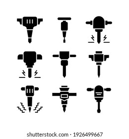 icono jackhammer o logotipo símbolo de signo aislado ilustración vectorial - Colección de iconos vectoriales de estilo negro de alta calidad
