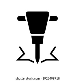 jackhammer icon or logo isolated sign symbol vector illustration - high quality black style vector icons
