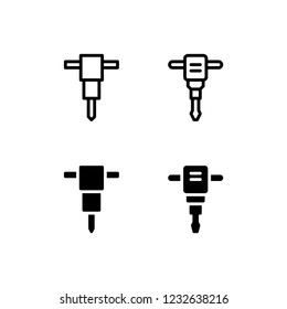 Jackhammer Icon Logo Vector Symbol. Drill Icon