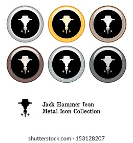 Jackhammer Icon Metal Icon Set