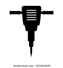 Jackhammer icon on white background. Vector illustration.