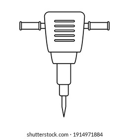 Jackhammer-Symbol auf weißem Hintergrund. Vektorgrafik.