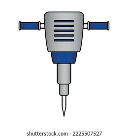 Jackhammer-Symbol auf weißem Hintergrund.
