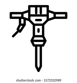 jackhammer icon outline vector design