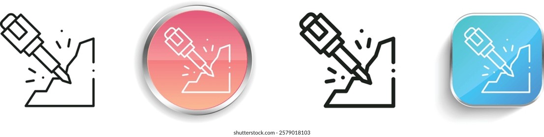 jackhammer icon. Thin Linear, Regular and Button Style Design Isolated On White Background