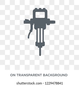 Jackhammer icon. Trendy flat vector Jackhammer icon on transparent background from Construction collection. 