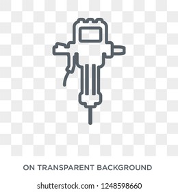 Jackhammer icon. Trendy flat vector Jackhammer icon on transparent background from Construction collection. High quality filled Jackhammer symbol use for web and mobile