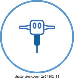 Jackhammer icon vector illustration, construction equipment tool concept design