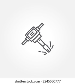 plantilla de logotipo de ilustración de vector de icono jackhammer para muchos fines. Aislado sobre fondo blanco.